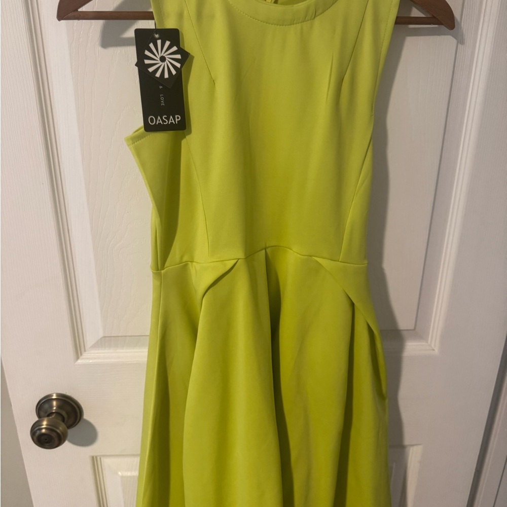 OASAP Vibrant Lime Mini Dress